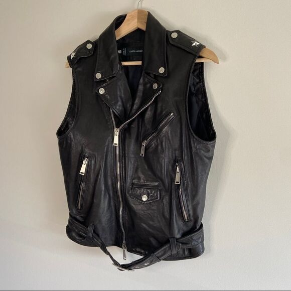Dsquared2 RARE BORN IN 1964 STUDDED LEATHER JACKET - Picture 3 of 15